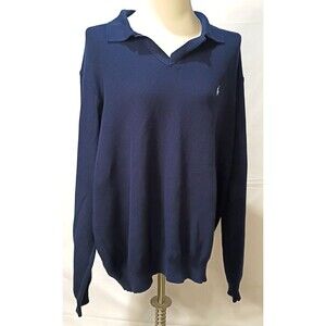 Polo Ralph Lauren Men's Sweater Knit Long Sleeve Polo Shirt Navy XXL